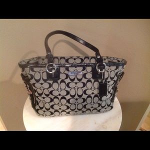 Coach purse - beige and black